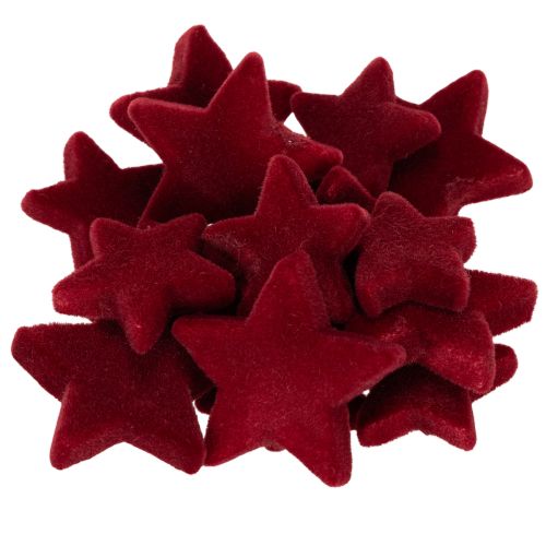 Juldekorationer, stjärnor, Bordeaux flockad, borddekoration, 4-5 cm, 40 stycken köpa | Floristik24.se