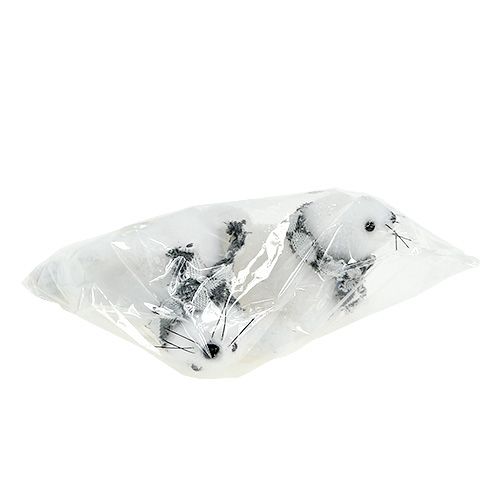 Floristik24 Juldekorationsförsegling flockad vit 15cm 2st