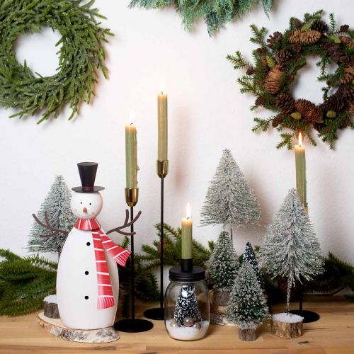 Floristik24 Juldekoration, snögubbe med halsduk, metalldekoration för vinter H33cm