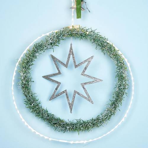 Floristik24 Juldekorationsstjärna Julgransdekorationer champagneglitter 22cm 12st