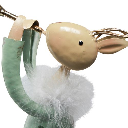 Artikel Julfigur metall trumpet hjortgrönt guld 51cm