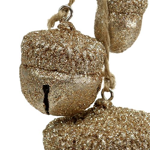 Floristik24 Dekorativ hängare ekollon 3cm-5cm champagne L16cm 3st