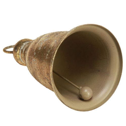 Floristik24 Julklocka guld antik look H13/18cm 2st