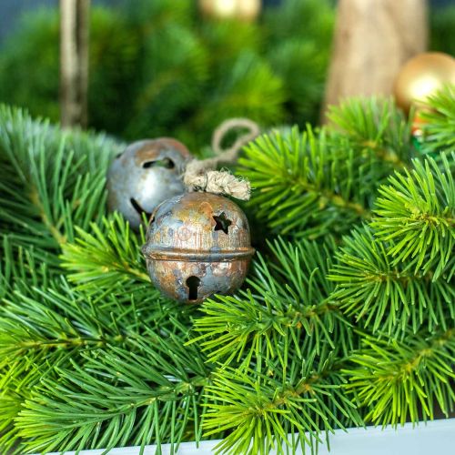 Floristik24 Julklockor, klockor med stjärnor, adventsdekoration metall antik look H5,5cm Ø5cm 4st