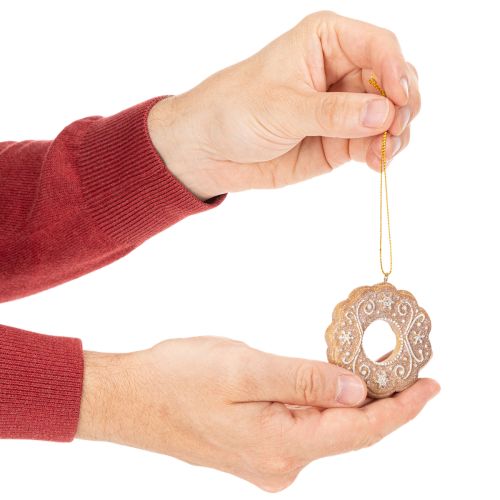 Julgransprydnader, pepparkaka, glasyrliknande, nötknäppare, stjärna, träd, krans, 6 cm, 4 stycken | Floristik24.se