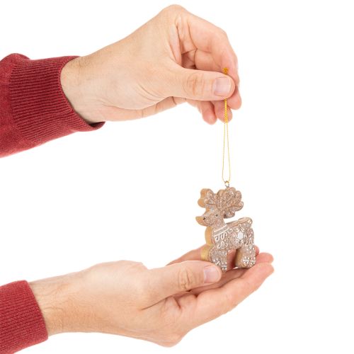 Julgranskulor, honungstårta, ren, pepparkaksgubbe, snöflinga, 7 cm, 4 stycken | Floristik24.se