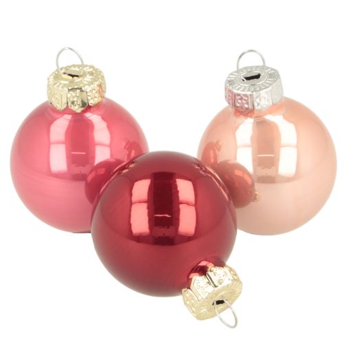 Julkulor i glas, blanka, 3 cm, 22 delar köpa | Floristik24.se