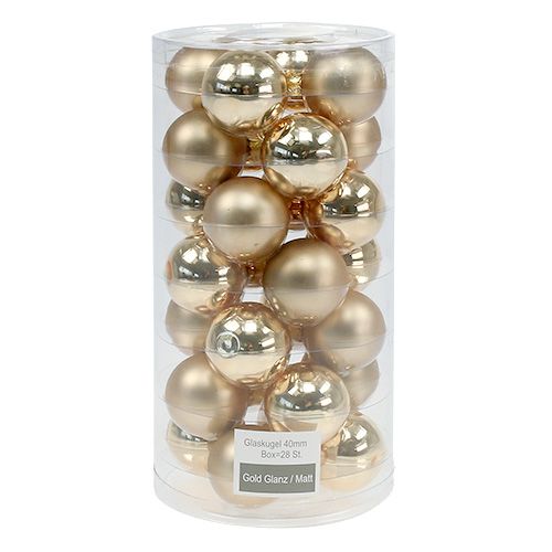 Artikel Julkula 4cm guld glänsande/matt glas 24 st