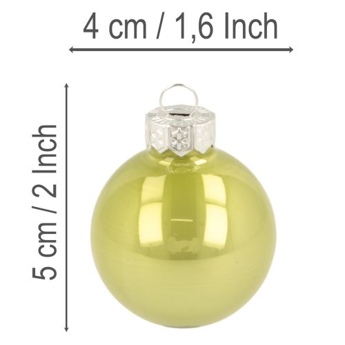 Julgranskulor, färgglada julgranskulor, blanka, 40 mm, 24 delar | Floristik24.se