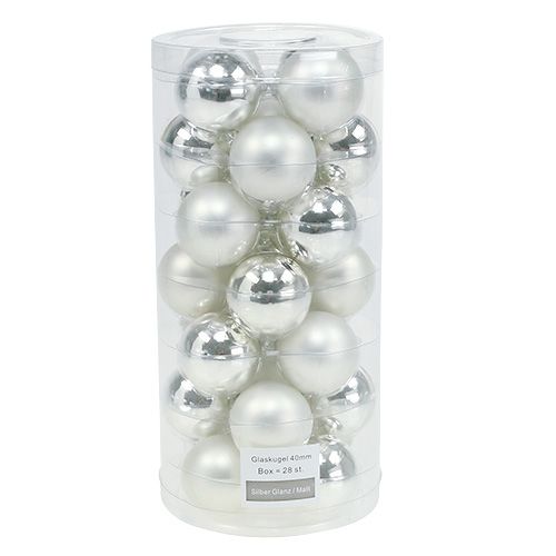Artikel Julkula Ø4cm silverblank/matt 24 st