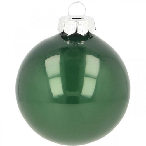 Floristik24 Julkulor glas Julgranskulor grön matt Ø6cm 24 st