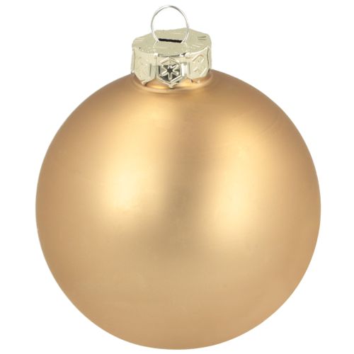 Artikel Julkulor i glas – matt och glänsande i guld, rosa 7,5 cm 12 st