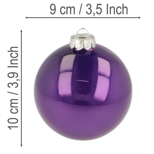Glänsande julgranskulor, set om 10, blandade färger, 95 mm | Floristik24.se