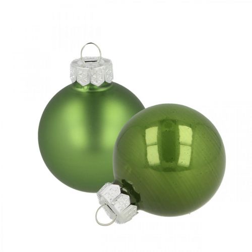 Julkulor glasgrön matt/blank Ø4cm 24 st