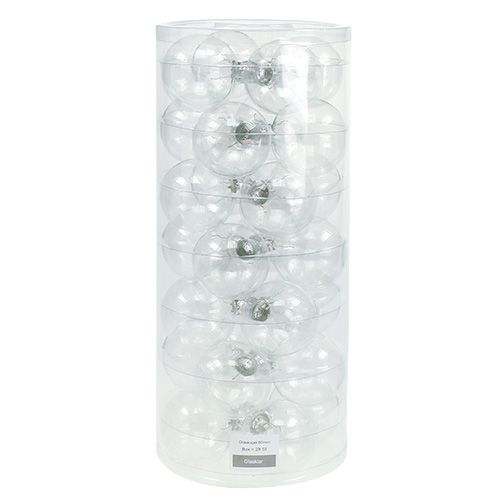Floristik24 Julkula glas Ø6cm klar 24 st