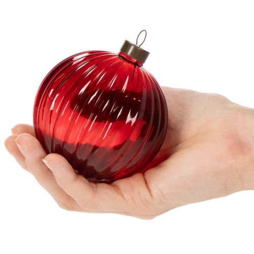 Julgranskulor, glas, röda, 8 cm, 12 stycken | Floristik24.se