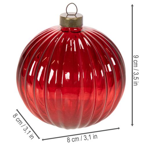 Julgranskulor, glas, röda, 8 cm, 12 stycken | Floristik24.se