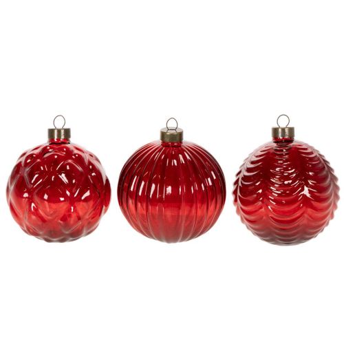 Julgranskulor, glas, röda, 8