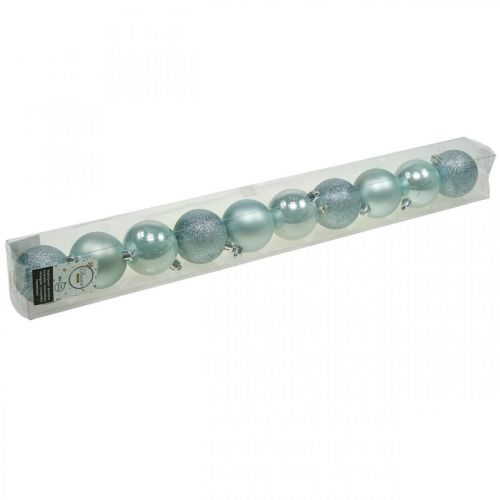 Artikel Julkulor plast ljusblå mix Ø6cm 10 st