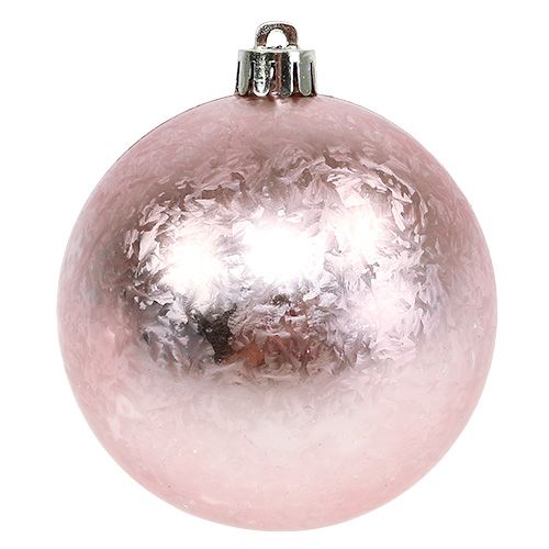 Floristik24 Julbollplast Ø8cm ljusrosa 3st