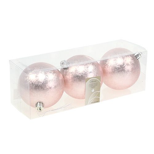 Floristik24 Julbollplast Ø8cm ljusrosa 3st