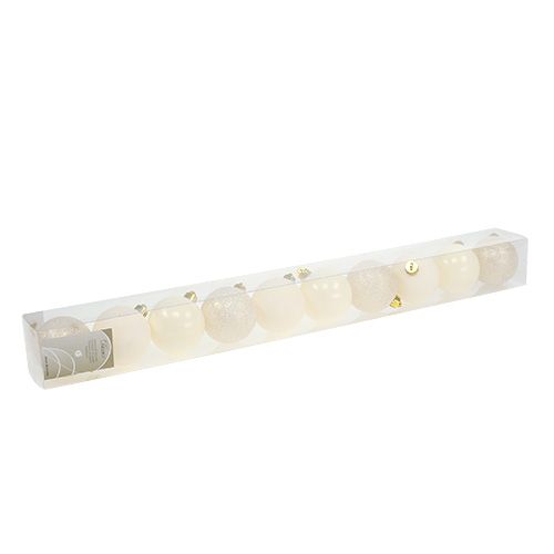 Floristik24 Julkula plastkräm Ø60mm 10st