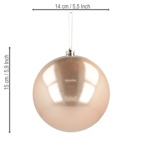 Artikel Julkula plast roséguldkula splittersäker Ø14cm