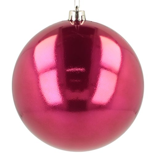 Julkula plast stor julgranskula rosa Ø14cm