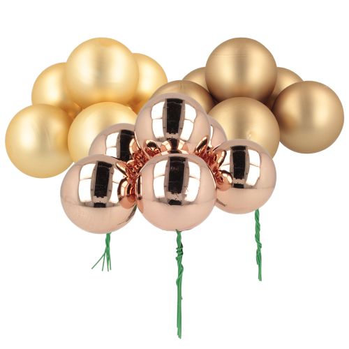 Floristik24 Julkulor i roséguld med spegelbär i glas Ø40mm 32 st