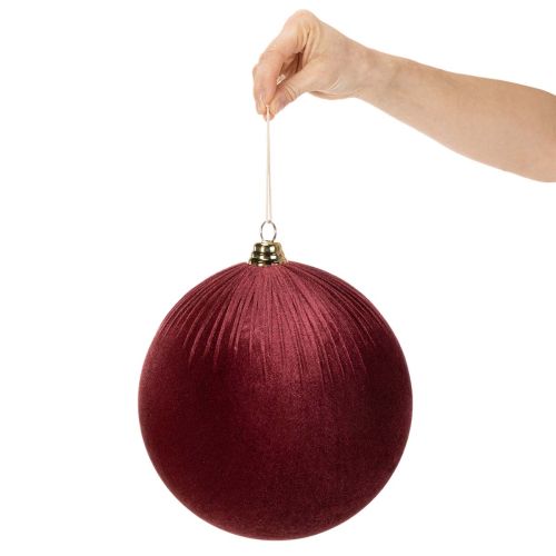 Stor röd sammetsjulgransprydnad för upphängning, 25 cm, 2 stycken | Floristik24.se