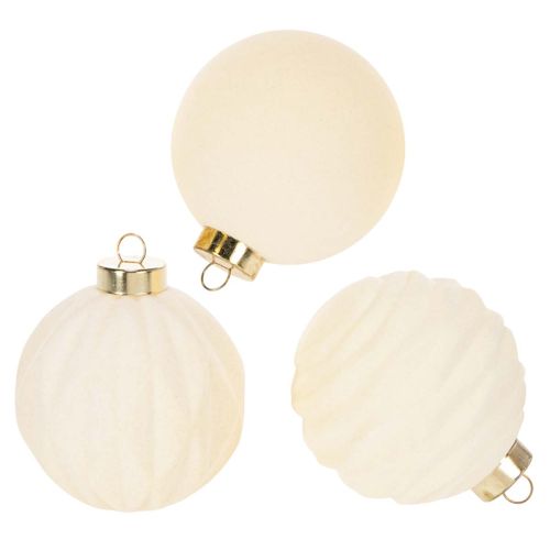 Julgranskulor i vitt, blandade texturer, 8 cm, 12 stycken köpa | Floristik24.se