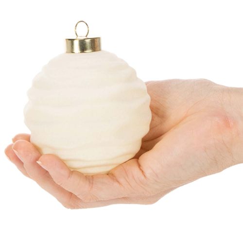 Julgranskulor i vitt, blandade texturer, 8 cm, 12 stycken | Floristik24.se