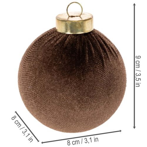 Julgranskulor, sammetsliknande, blandning av varma färger, 8 cm, 12 stycken | Floristik24.se
