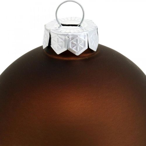 Floristik24 Julgranskula, träddekorationer, julkulor brun H6,5cm Ø6cm äkta glas 24 st