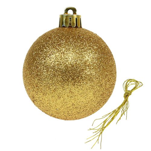 Floristik24 Julkula plast guld 6cm 10st