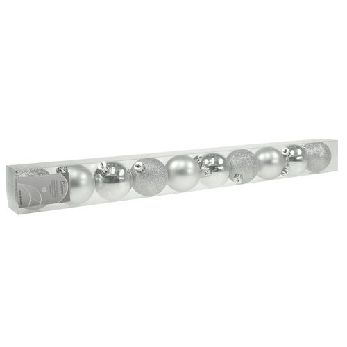 Artikel Julkula plast silver 6cm 10st