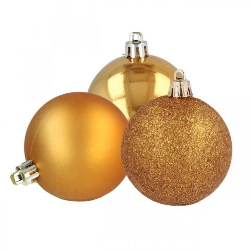 Julgranskulor, julpynt, träddekorationer orange plast Ø6cm 10st