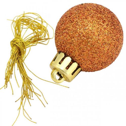 Floristik24 Mini julgranskula, träddekorationsmix, julkula orange Ø2,5cm plast 14st