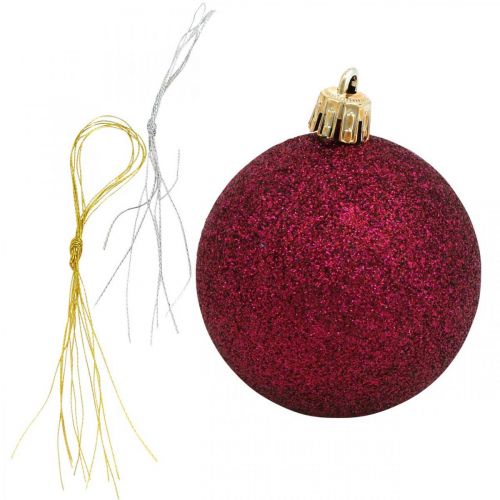Floristik24 Julgranskulor, julpynt, trädhängen ros / rosa / rosa Ø5,5cm plast 10st