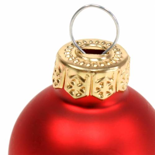 Artikel Mini julkulor röd assorterad Ø2,5cm 24 st