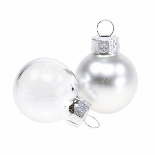 Artikel Mini julkulor silver assorterad Ø2,5cm 24 st