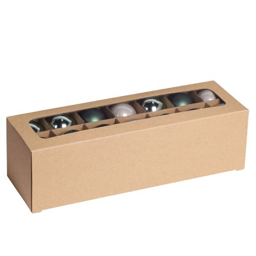 Artikel Julkulor glasgranskulor grön grå 4cm 24 st