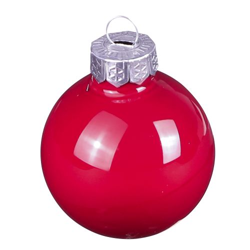 Artikel Julkulor glasgranskulor i röd Ø4cm 24 st