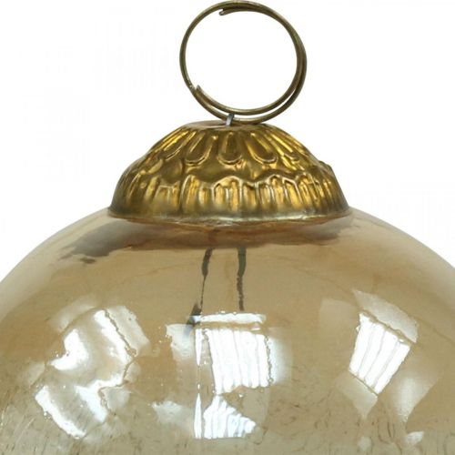 Floristik24 Julkulor glas Julgranskulor klar, brun Ø10cm 3st