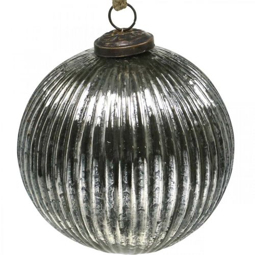 Artikel Julkulor glas Julgranskulor silver med räfflor Ø12cm 2st