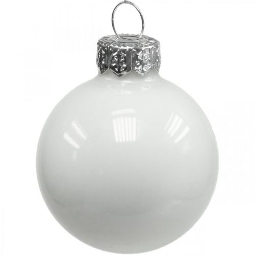 Floristik24 Julkulor glas vit glaskula matt/blank Ø4cm 60p