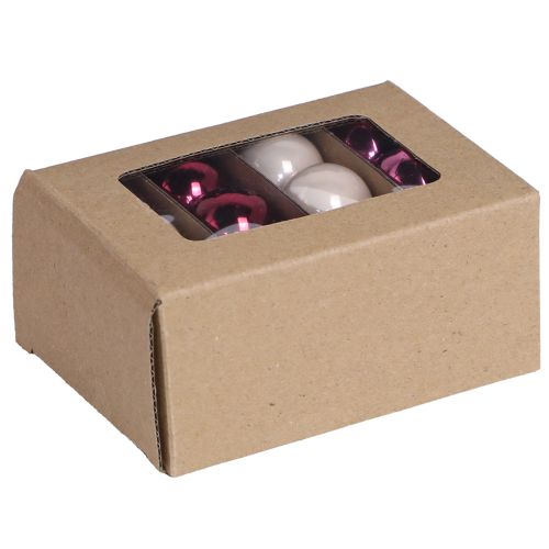 Artikel Julkulor glas mini bär beige rosa Ø3cm 22 st