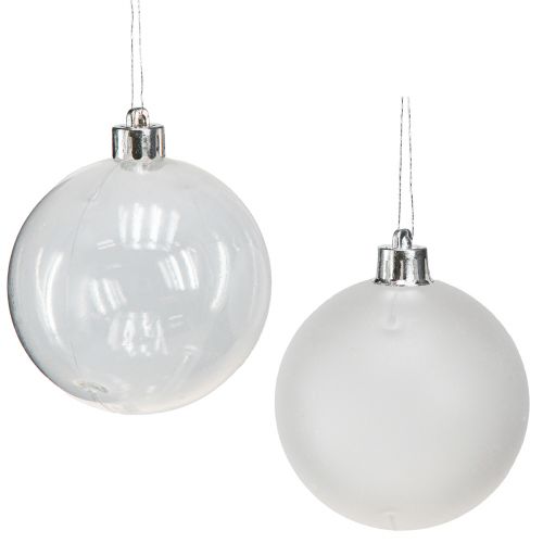Artikel Julkulor plast klar mjölkig Ø70mm 36st