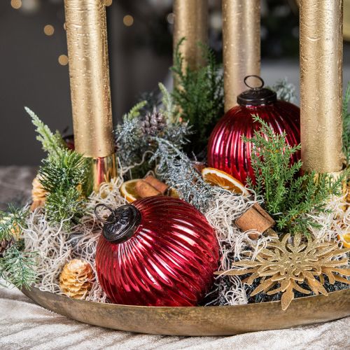 Floristik24 Julkulor glas Julgranskulor röda Ø10cm 4st