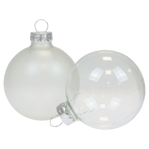 Julkulor glas klar ogenomskinlig julgranskulor Ø6cm 6 st